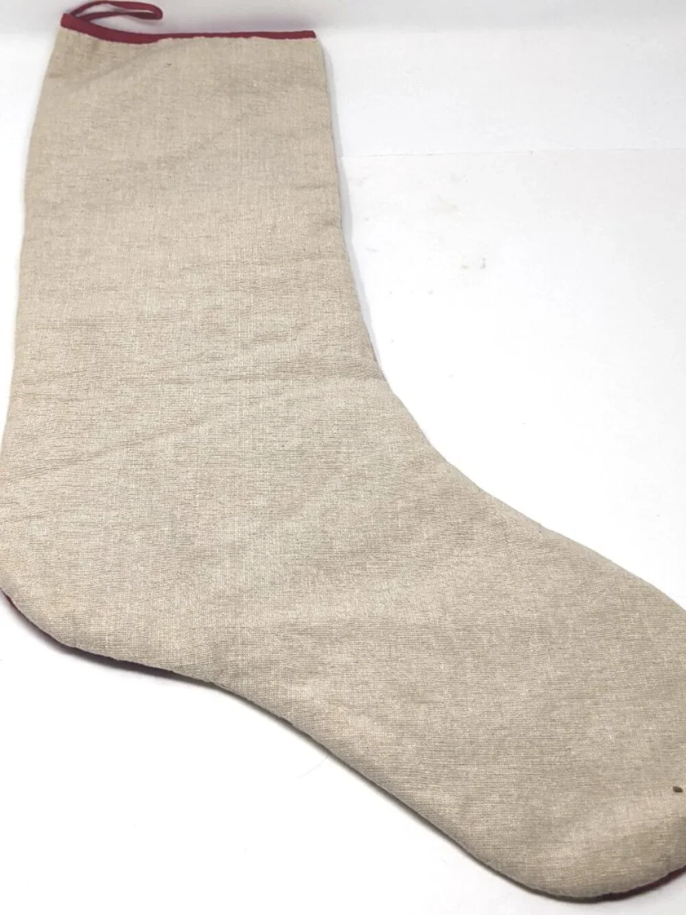 Quilted Farmhouse Christmas Stocking Rustic Country Homespun Burlap Deer